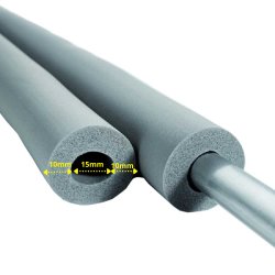 INSUL-TUBE® H PLUS Kautschuk 2m Rohrisolierung Ø 15 mm x 10 mm Dämmung 50% GEG