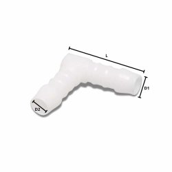 Schlauchverbinder Kunststoff Winkel 90° 4 mm
