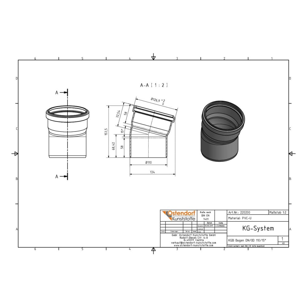 KGB  Bogen DN/OD 110             15 Grad