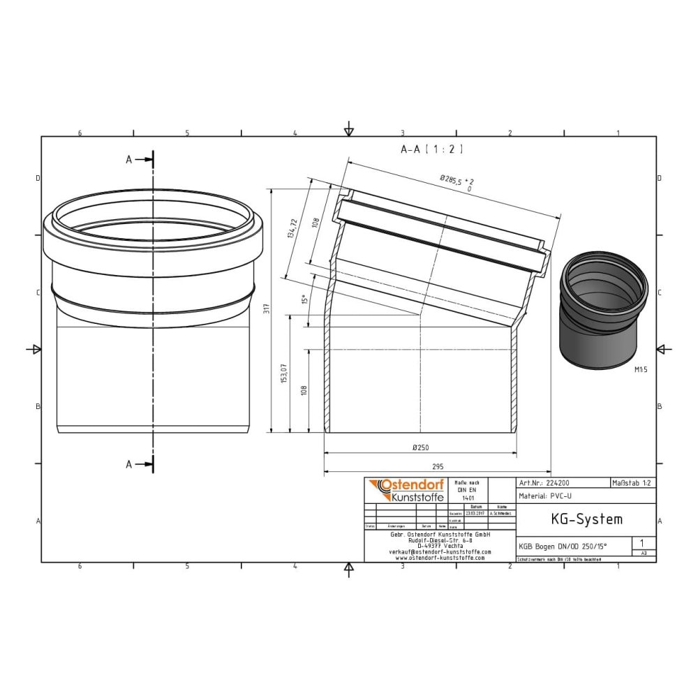 KGB Bogen DN/OD 250   15 Grad