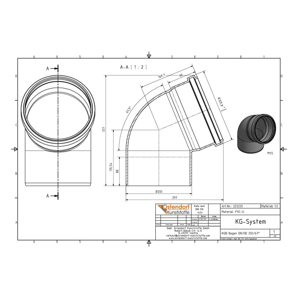 KGB Bogen DN/OD 200   67 Grad
