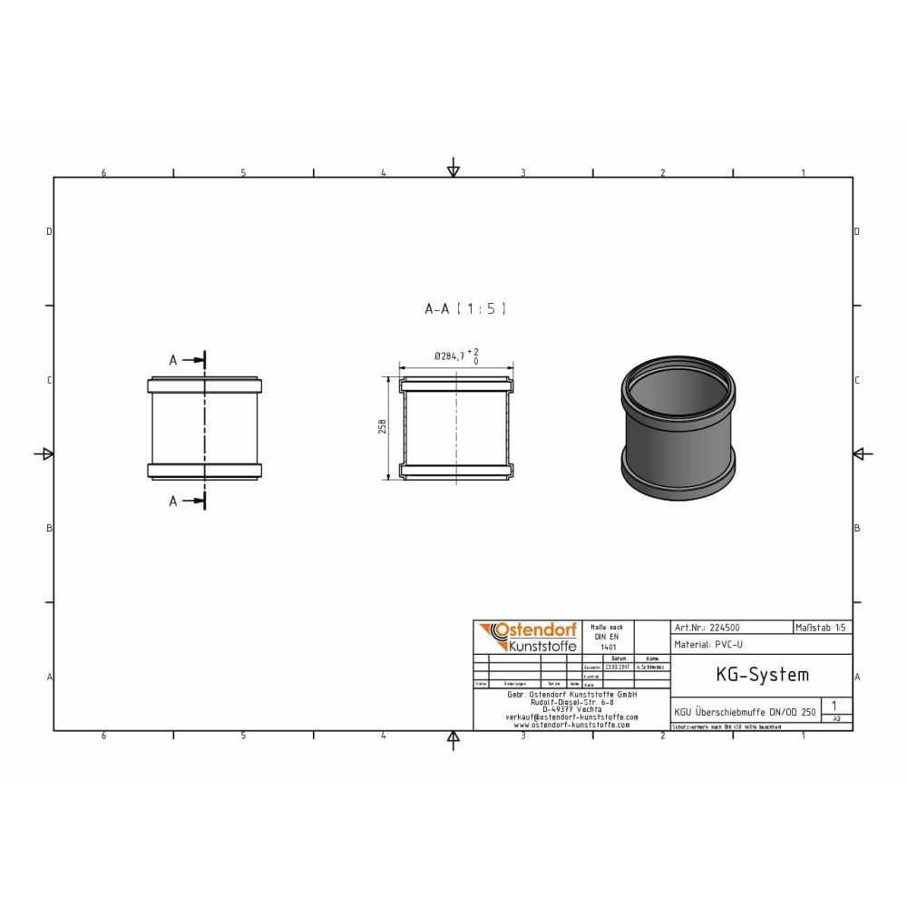 KGU Überschiebmuffe  DN/OD 250