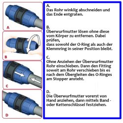 PP PE Rohr Verschraubung Kupplung 20 x 1/2" AG