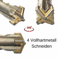 Hammerbohrer für SDS-PLUS 4-Schneider Ø 12,0mm x 210mm Länge