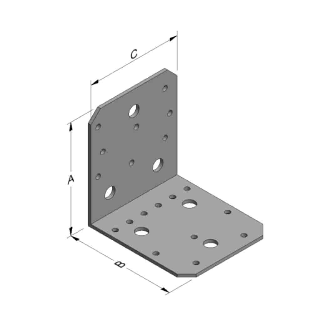 Winkelverbinder 103 x 103 x 90 x 3 mm ohne Rippe