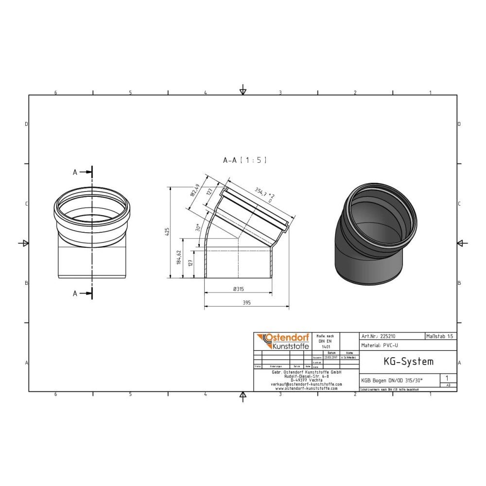 KGB Bogen DN/OD 315   30 Grad