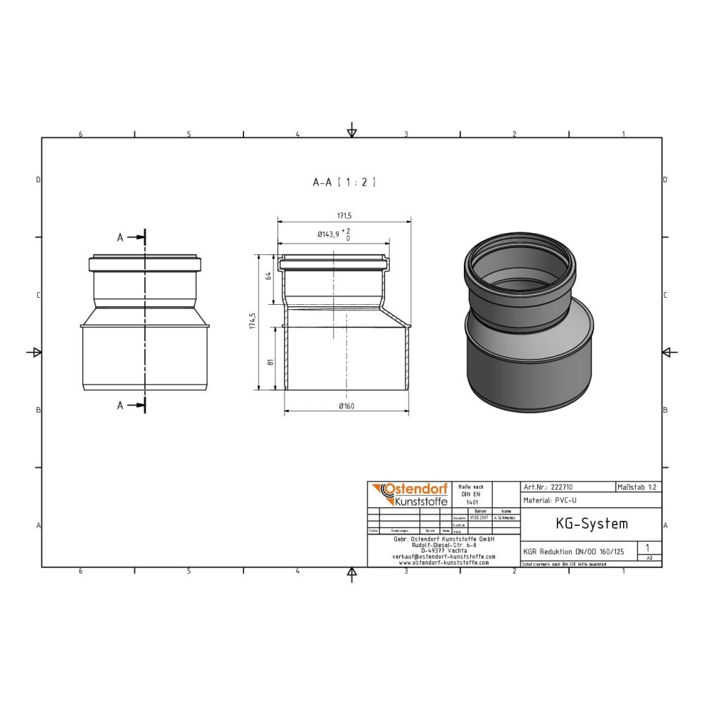 KGR Reduktion DN/OD 160/125