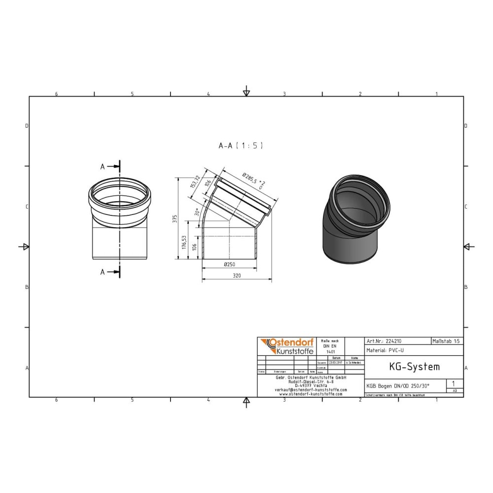 KGB Bogen DN/OD 250   30 Grad