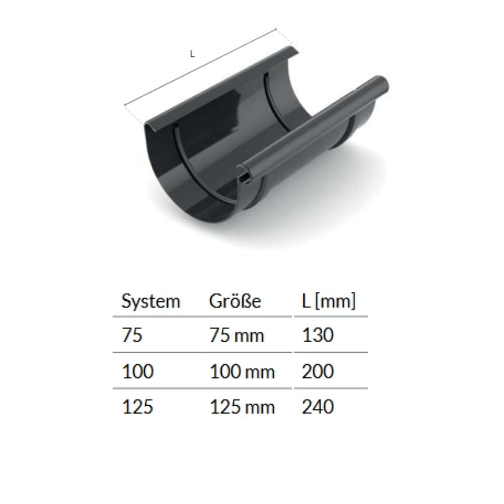 Rinnenverbindung graphit System 75