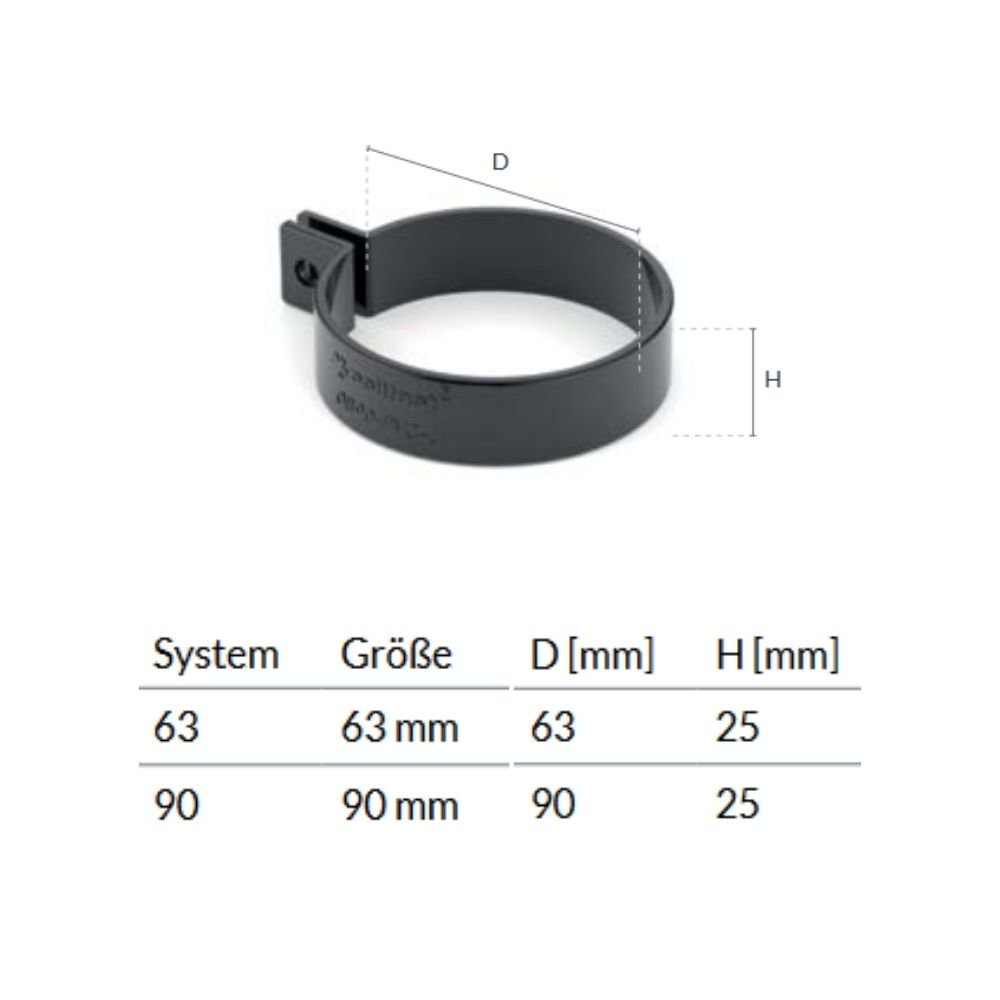 Bügel (PVC) graphit System 90