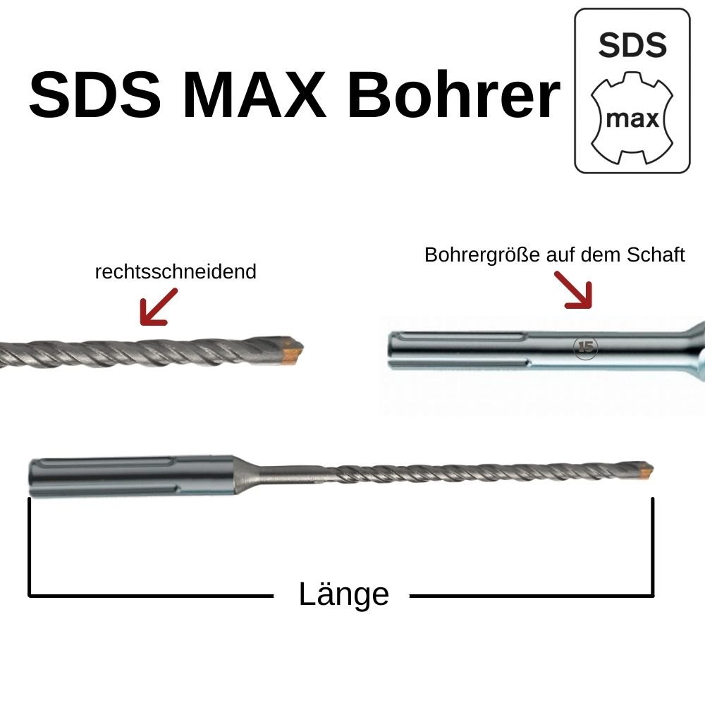 Hammerbohrer für SDS-MAX 4-Schneider Ø 25,0mm x 520mm Länge