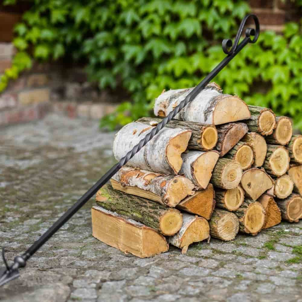 Schürhaken aus Naturstahl für Feuerschale und Funkenfang