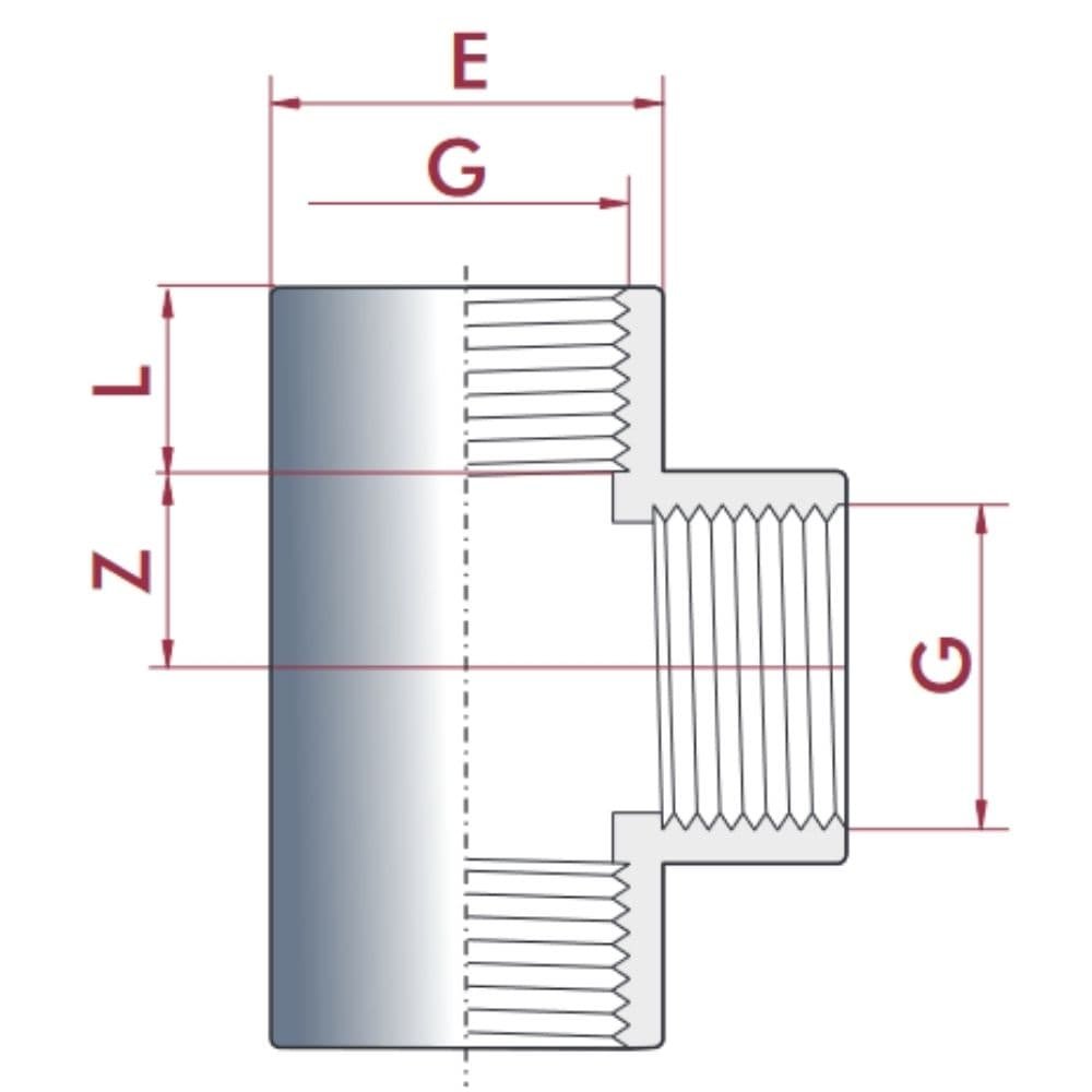 PVC - U T-Stück IG 1/2" PN10