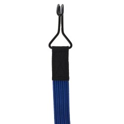 Flaches elastisches Band mit 2 extra starken Doppelhaken 80 cm Blau